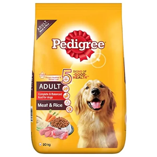 Pedigree Meat & Rice Adult Dog Dry Food 20KG - Shoppet.in